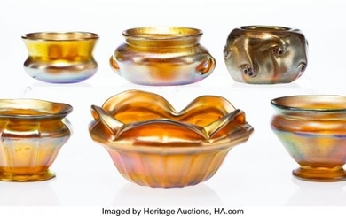 23018: A Group of Six Tiffany Studios and Other Iridesc