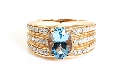 2.41ct Aquamarine and Diamond Ring