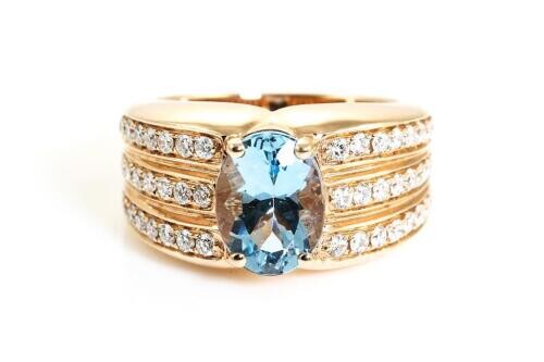 2.41ct Aquamarine and Diamond Ring