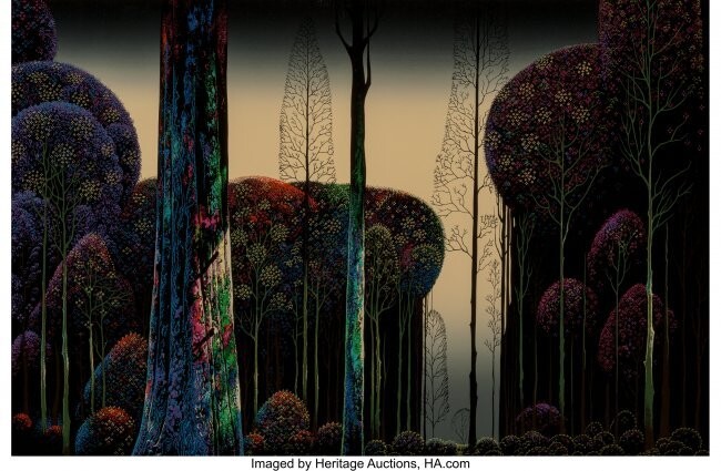 27018: Eyvind Earle (American, 1916-2000) Gothic Forest