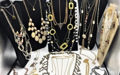 28 Assorted Glitz and Glamour Costume Jewelry Necklaces
