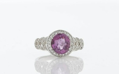 3.07 ct Pink Sapphire & Diamond Ring