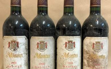 4 bouteilles MADIRAN Montus 1998 (étiquette...