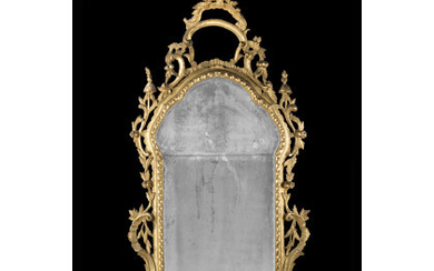 A giltwood mirror. 18th century (cm 164x85) (defects)