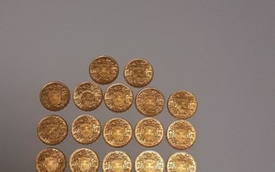 27 PIECES de 20 Francs or Suisse de 1935