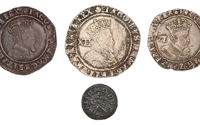 4x James I Coins, comprising: shilling, second coinage, 5.06g, mm....