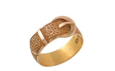An early 20th century gold buckle ring