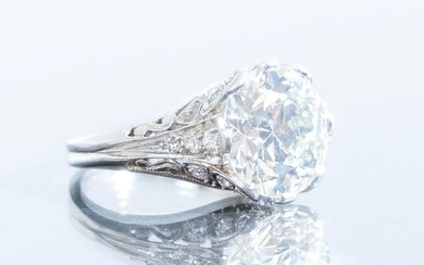 5.2ct Art Deco Diamond Plat/18K Ring