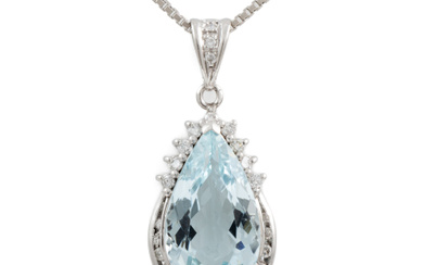7.02ct Aquamarine and Diamond Pendant