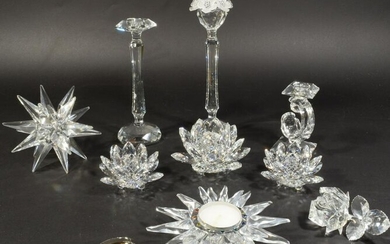 9 Boxed Swarovski Candle Sticks and Holders
