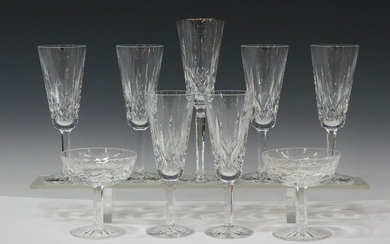(9) WATERFORD LISMORE CUT CRYSTAL CHAMPAGNE FLUTES