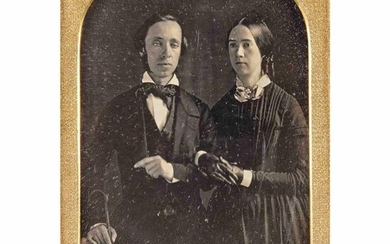 [DAGUERREOTYPE-PORTRAIT] Two half-plate portrait daguerreotypes.