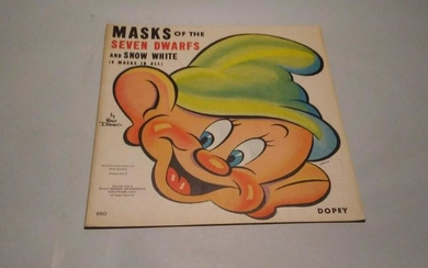 Masks Of The Seven Dwarfs-Snow White-Disney-1938-1st ed