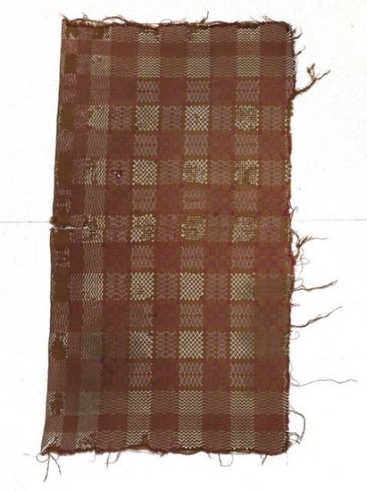 A 19th Century Welsh Wool Blanket, worked in an olive...