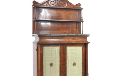 A 19th century Victorian rosewood chiffonier having a two ti...