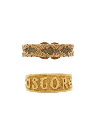 A 19th century gold mourning ring, with vacant...