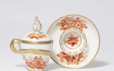 A Berlin KPM porcelain trembleuse with putti