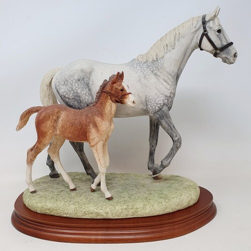 A Border Fine Arts group, Thoroughbred Mare and Foal, limite...