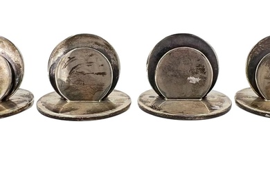 A CASED SET OF FOUR SCOTTISH SILVER MENU/PLACE HOLDERS...