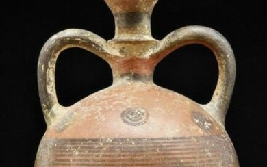 A CYPRIOT BARREL-SHAPED FLASK