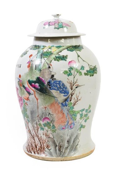 A Chinese Porcelain Baluster Jar and Cover, late 19th/early 20th...