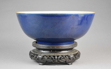 A Chinese powder-blue punchbowl, 18th century