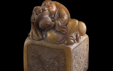 A Chinese soapstone 'figural' seal, 19th century
