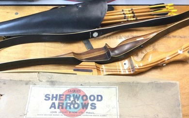 A Collection of Archery Equipment including Bows. Arrows. Et...
