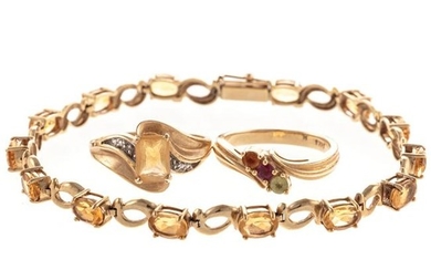 A Collection of Citrine & Diamond Jewelry