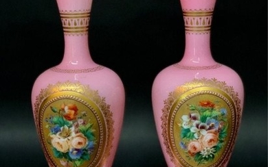 A FINE PAIR OF BACCARAT VASES