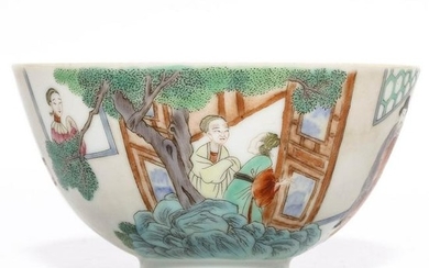 A Famille Rose Figures Bowl by Shendetang