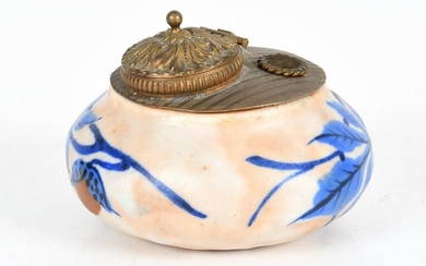 A French Pottery Inkwell by Louis Dage