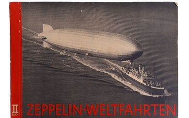 A GERMAN ZEPPELIN CIGARETTE CARD ALBUM 'ZEPPELIN-WELTAHRTEN', 1933