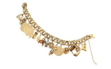 A GOLD AND SILVER CHARM BRACELET