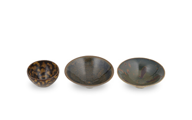 A GROUP OF THREE BLACK AND BROWN GLAZED WARES NORTHERN SONG-JIN DYNASTY (960-1234)