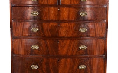 A George III bowfront chest of drawers