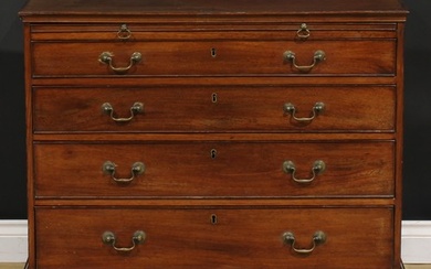 A George III mahogany bachelor’s chest, rectangular top abov...