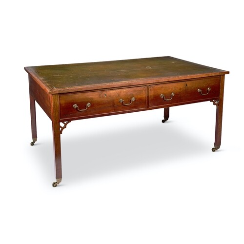 A George III mahogany partner's writing table The rectangula...