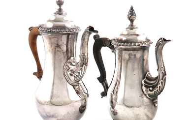 A George III old Sheffield plated coffee pot