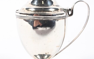A Georgian Scottish silver lidded mustard pot in the Adams style, 10.