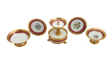 A HAND PAINTED PORCELAIN DINING SET CIRCA 1850