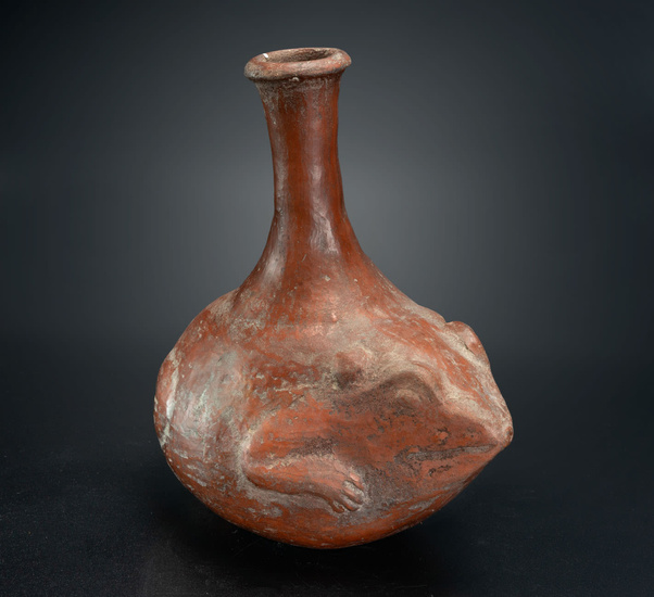 A High Necked Effigy Bottle: Toad, Chimu, Peru, 900-1534 CE