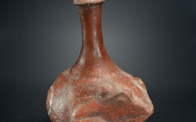 A High Necked Effigy Bottle: Toad, Chimu, Peru, 900-1534 CE