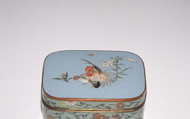 A JAPANESE CLOISONNE BOX AND COVER