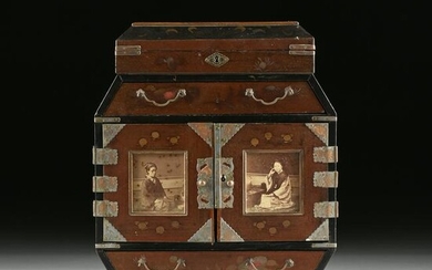 A JAPANESE LATE MEIJI LACQUERED TABLE TOP CABINET