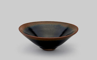 A Jian black-glaze 'hare's-fur' conical bowl