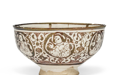 A KASHAN LUSTRE POTTERY BOWL CENTRAL IRAN, LATE 12TH CENTURY