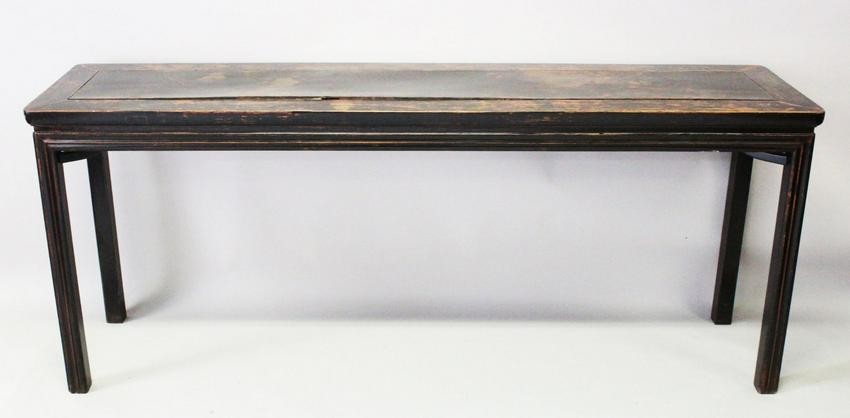 A LARGE 19TH CENTURY CHINESE HARDWOOD ALTAR TABLE