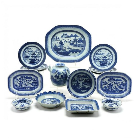 A Large Collection of Chinese Export Blue and White
