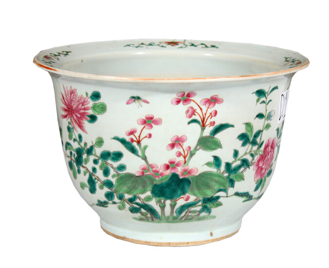 A Late Qing 19th - early 20th century Chinese famille rose flower pot